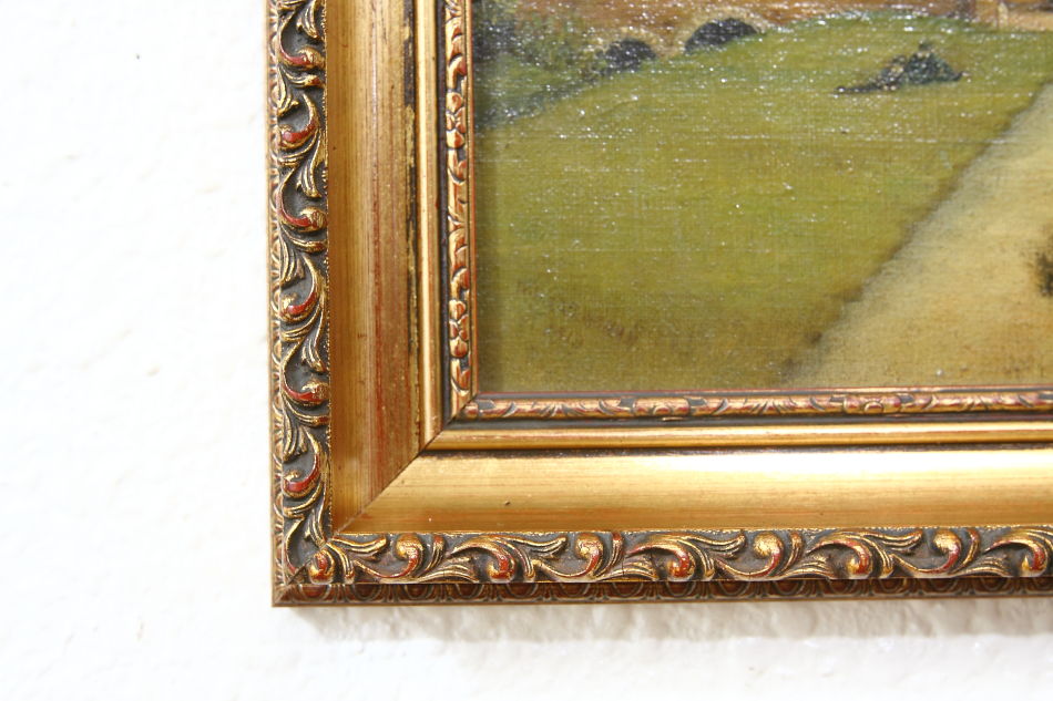 A Village Scene of Victorian period / Oil painting