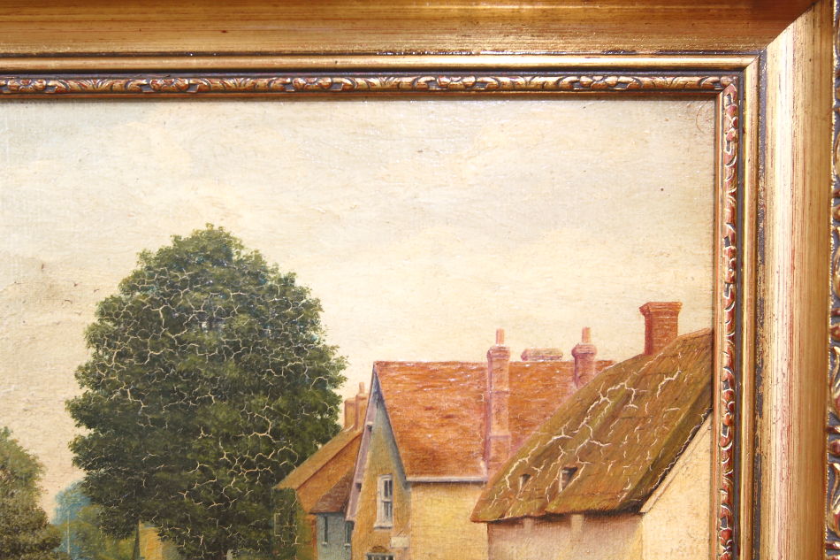 A Village Scene of Victorian period / Oil painting