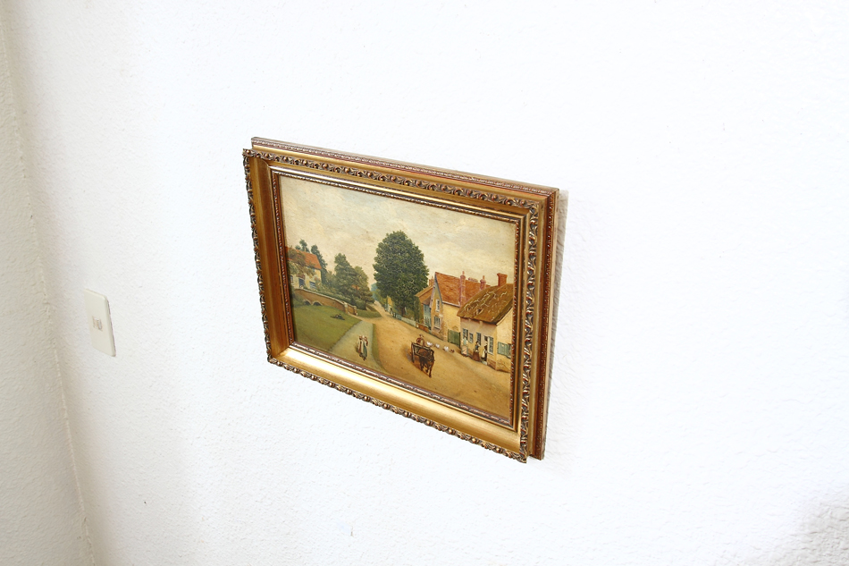 A Village Scene of Victorian period / Oil painting
