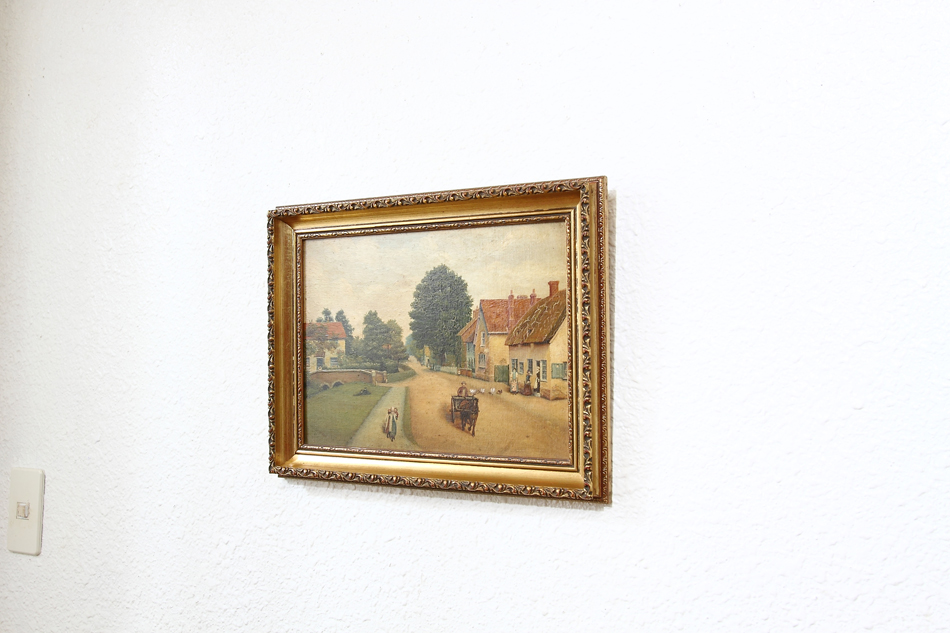 A Village Scene of Victorian period / Oil painting