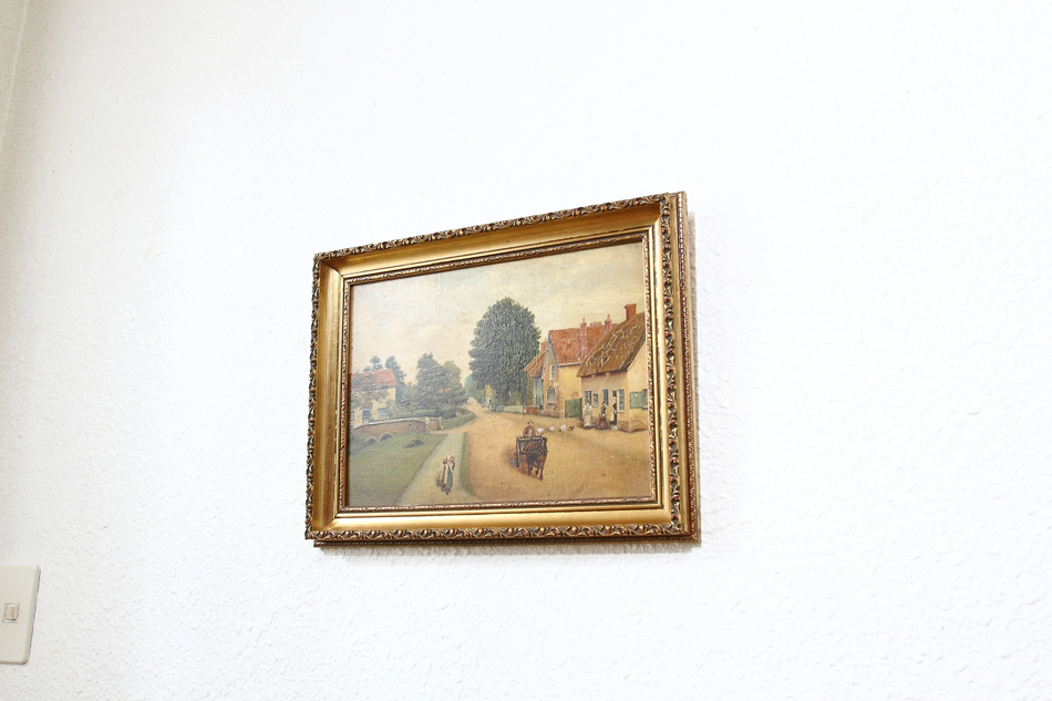 A Village Scene of Victorian period / Oil painting