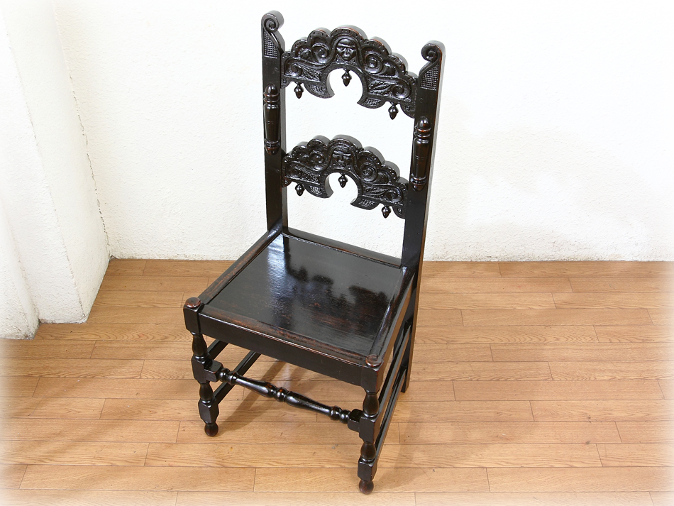 英国 アンティーク 1800年代 ヴィクトリアン時代 古木のホールチェア 椅子百数十年の歴史をお楽しみ下さい