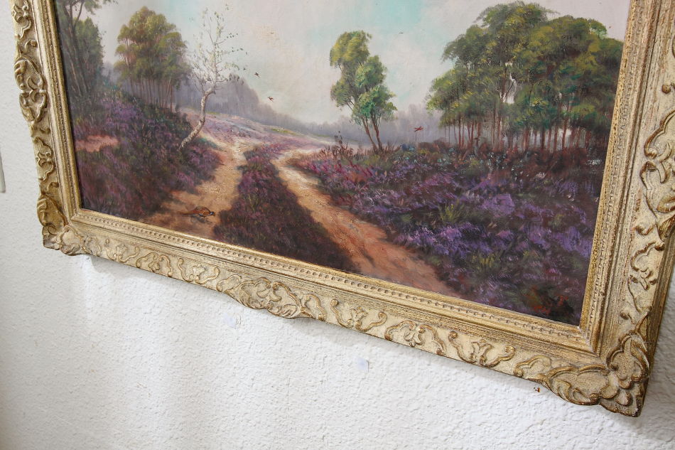Pheasants in Woodland / Oil painting