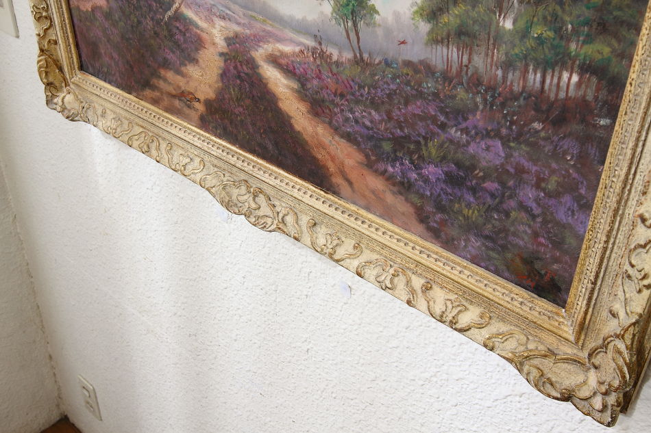 Pheasants in Woodland / Oil painting