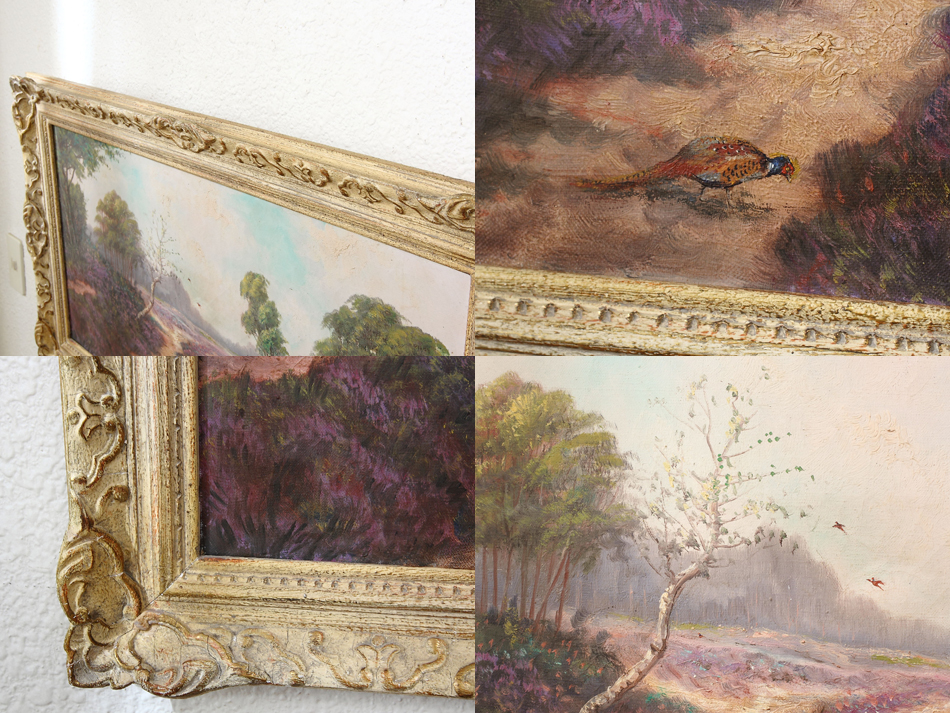 Pheasants in Woodland / Oil painting