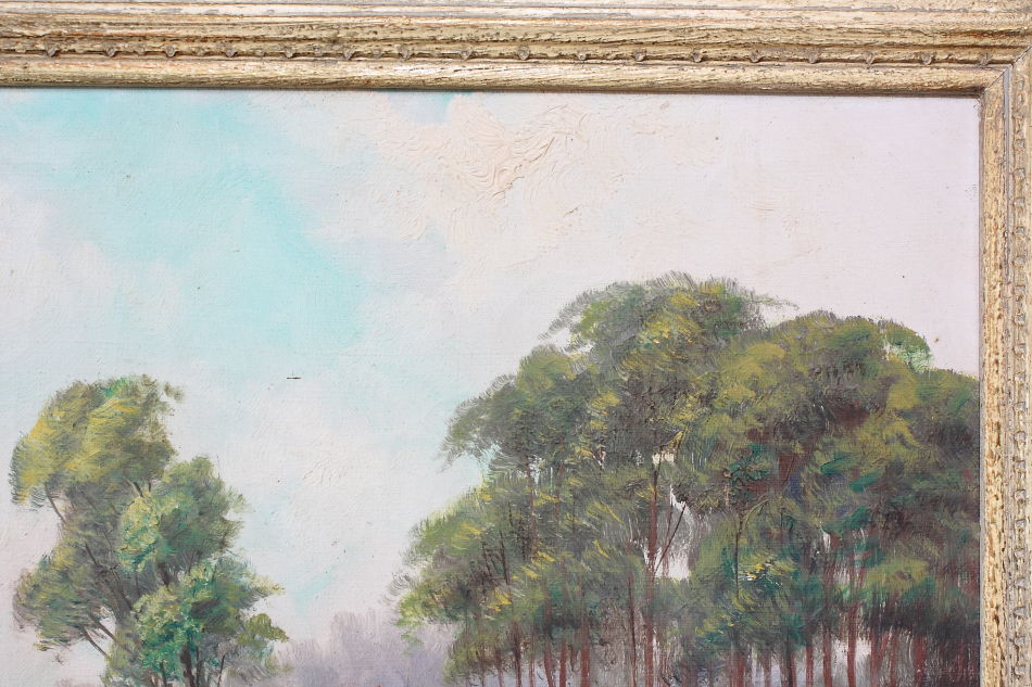 Pheasants in Woodland / Oil painting