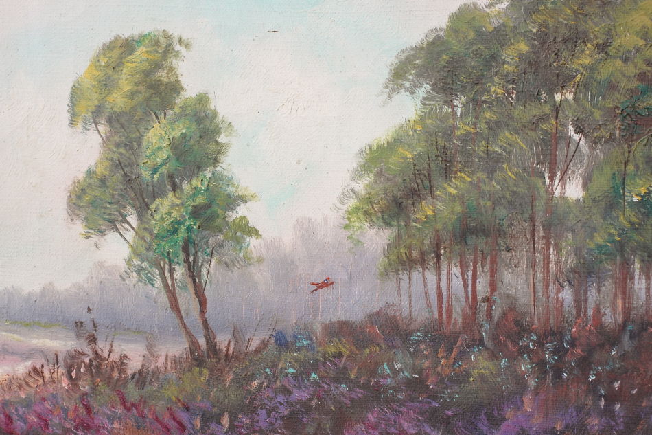 Pheasants in Woodland / Oil painting