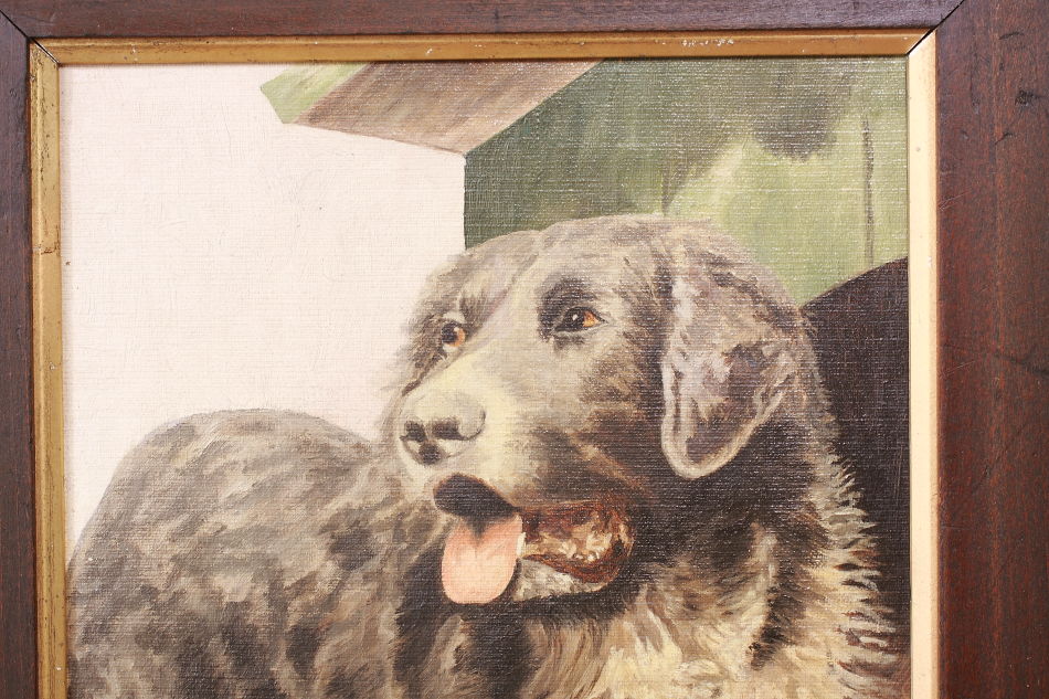 Victorian Portrait of a Dog / Oil painting