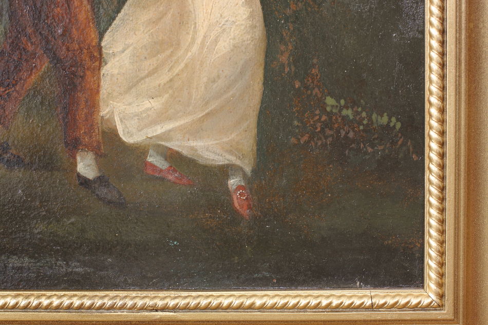 Two children Walking in the Park / Oil painting