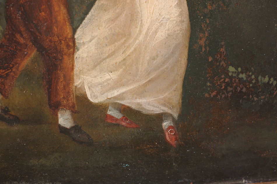 Two children Walking in the Park / Oil painting