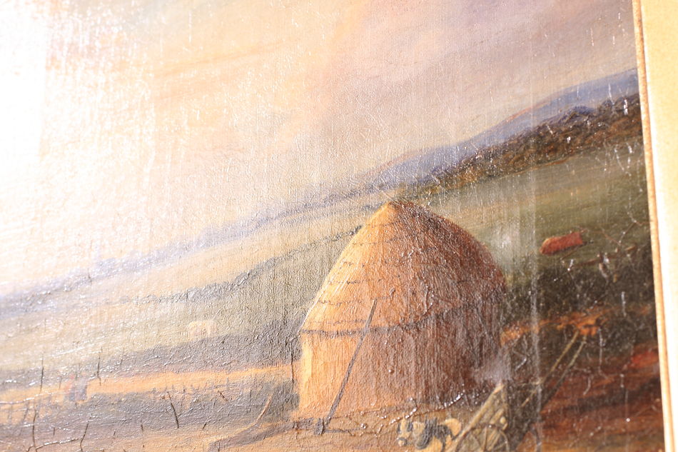 Farmyard with a country cottage / Oil painting