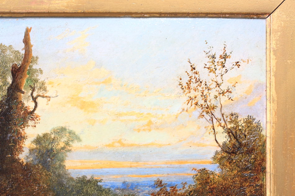 GYPSIES CAMPED IN A CLEARING / Oil painting