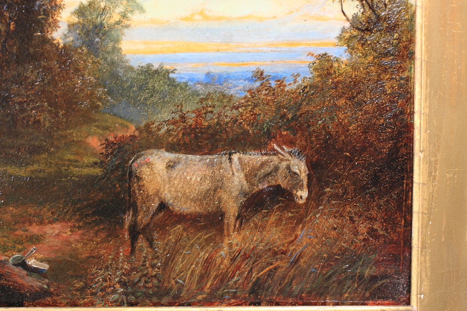 GYPSIES CAMPED IN A CLEARING / Oil painting