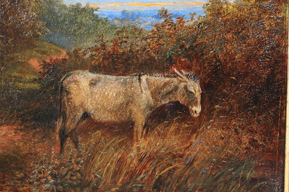 GYPSIES CAMPED IN A CLEARING / Oil painting