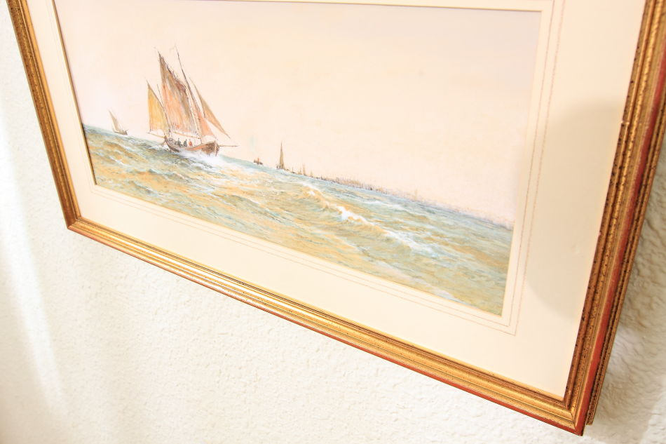 FISHING BOATS ”OFF YARMOUTH” / Water Colour