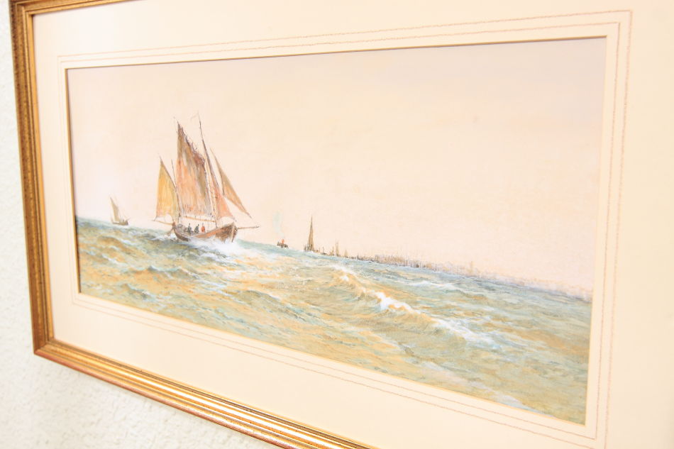 FISHING BOATS ”OFF YARMOUTH” / Water Colour