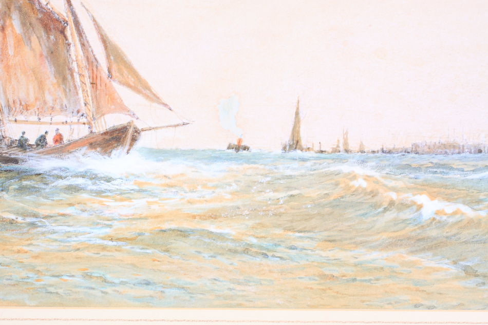 FISHING BOATS ”OFF YARMOUTH” / Water Colour