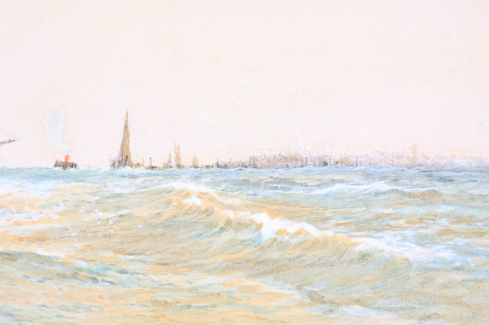FISHING BOATS ”OFF YARMOUTH” / Water Colour