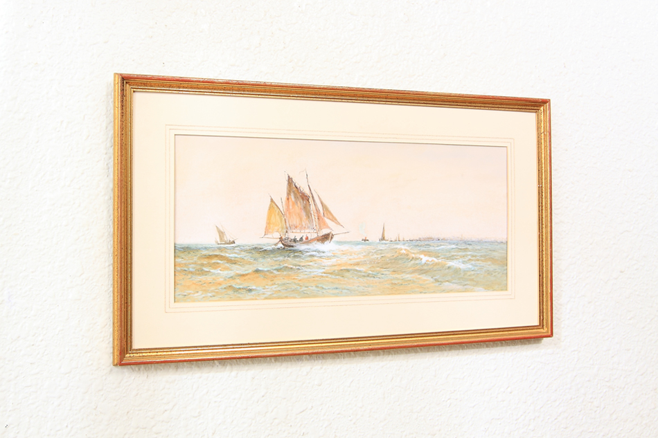 FISHING BOATS ”OFF YARMOUTH” / Water Colour