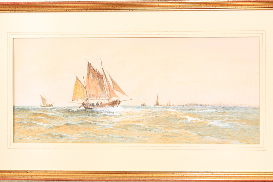 FISHING BOATS ”OFF YARMOUTH” / Water Colour