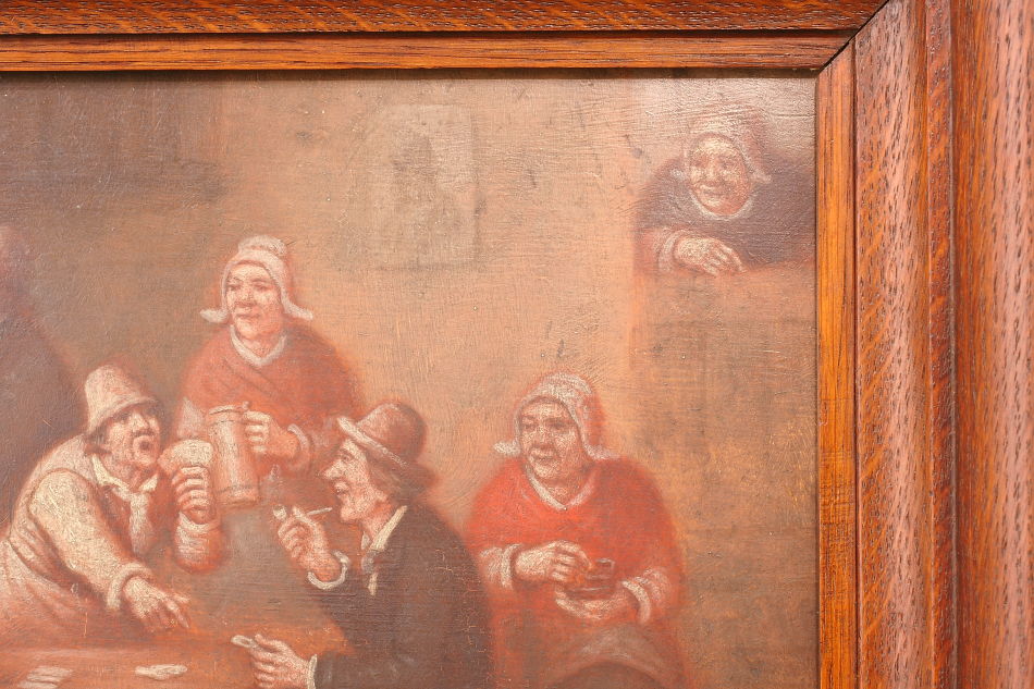 Tavern scene with people / Oil Painting