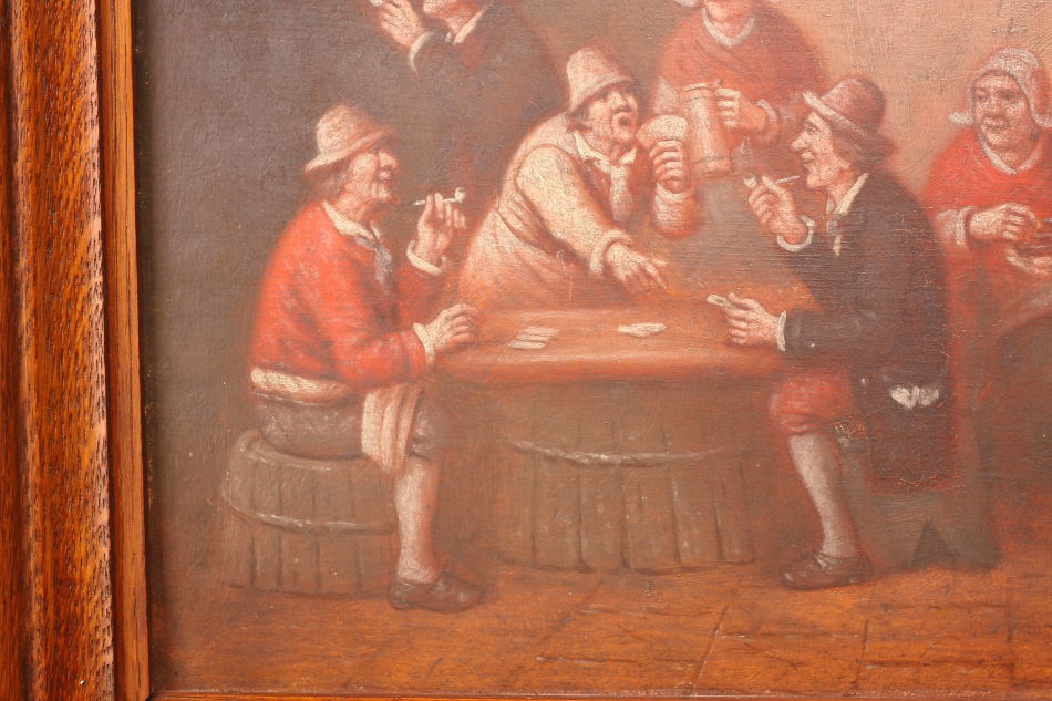 Tavern scene with people / Oil Painting