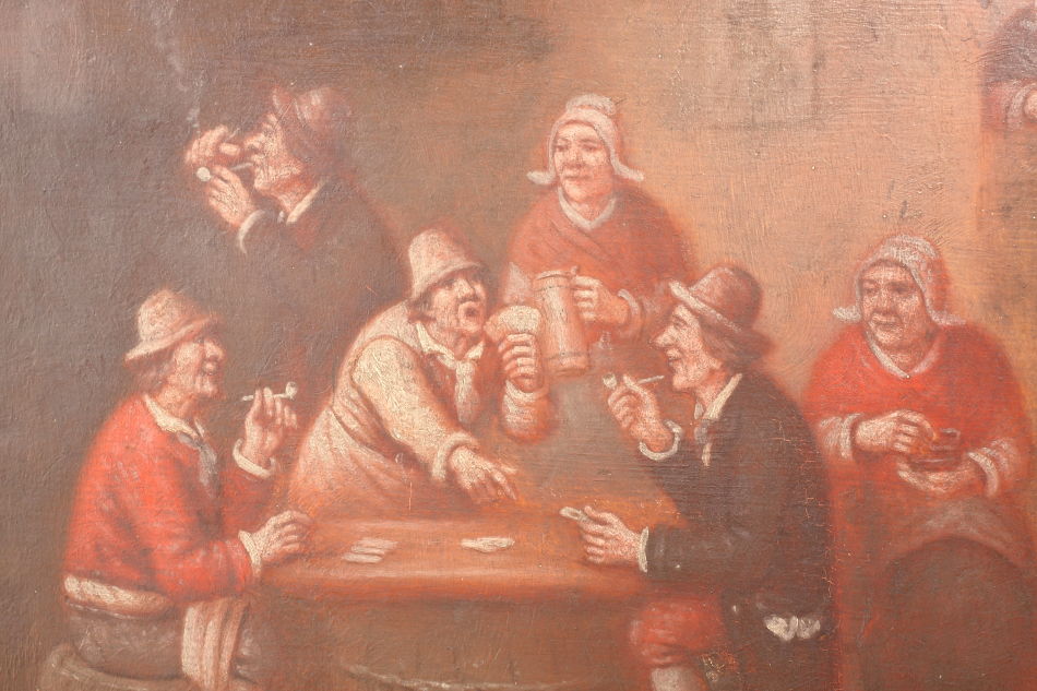 Tavern scene with people / Oil Painting
