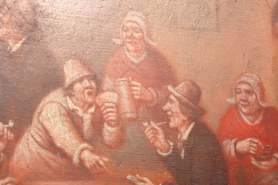 Tavern scene with people / Oil Painting