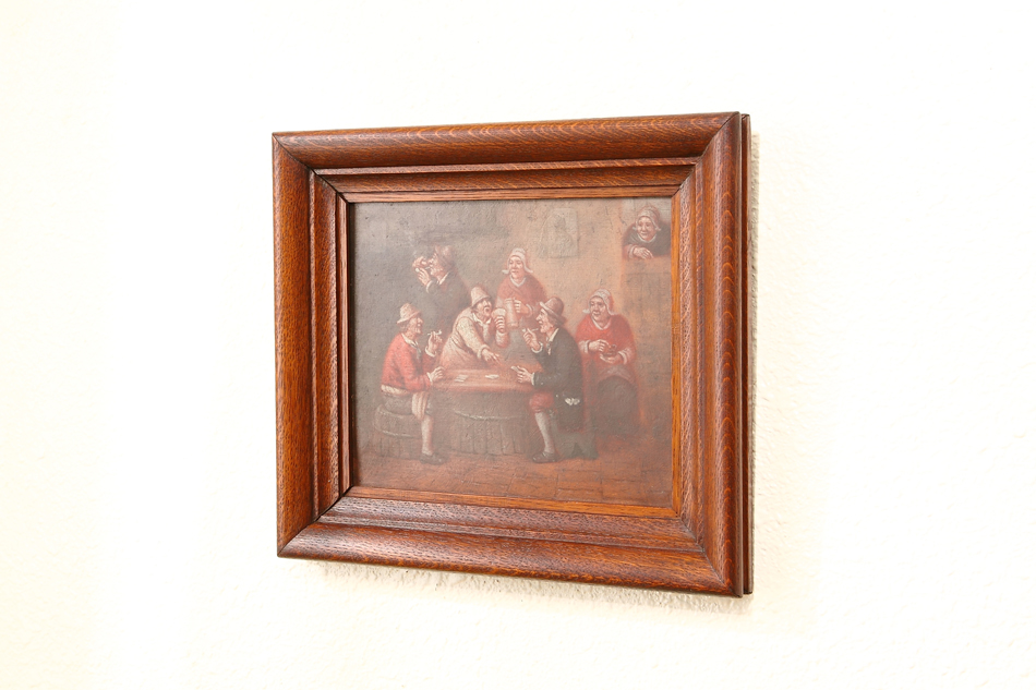 Tavern scene with people / Oil Painting