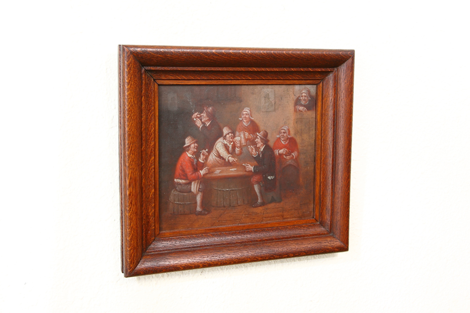 Tavern scene with people / Oil Painting