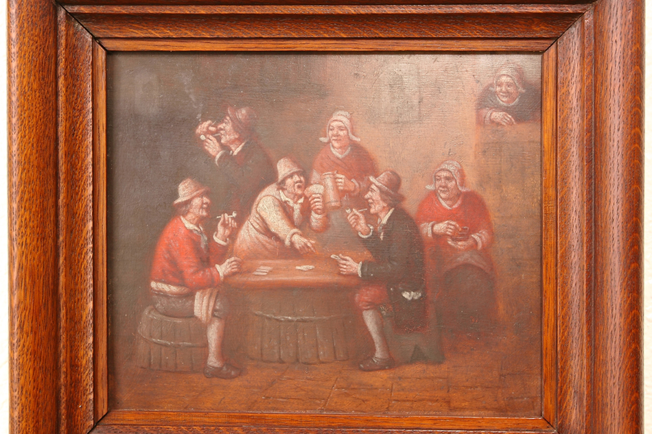 Tavern scene with people / Oil Painting