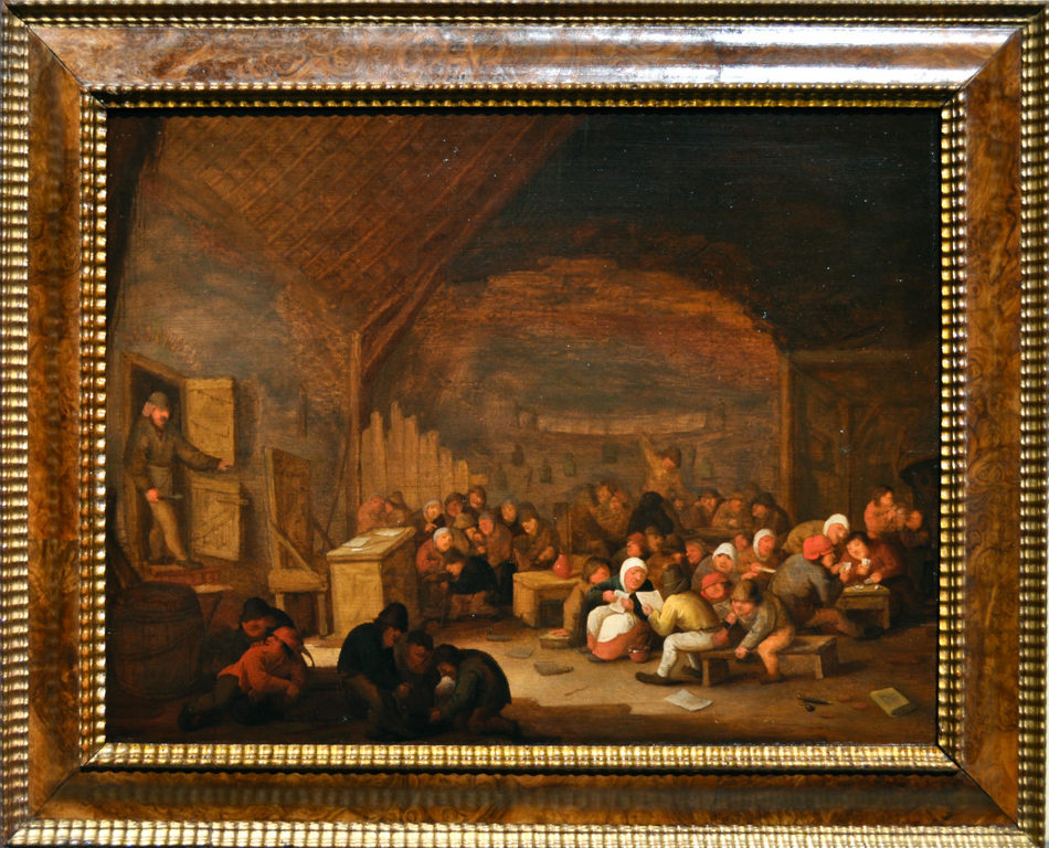 Tavern scene with people / Oil Painting
