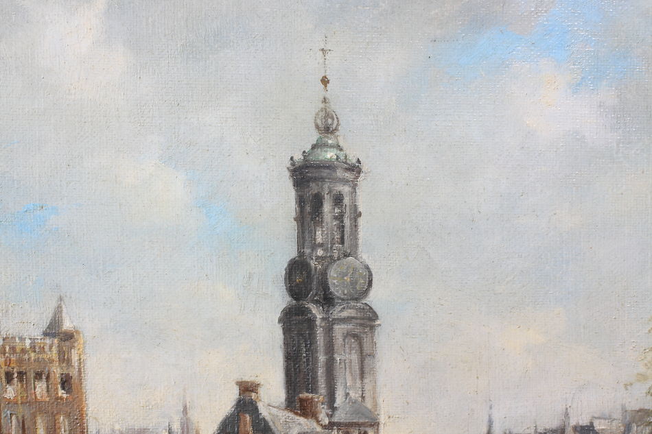 Montelbaanstoren on the Oudeschans / Oil painting