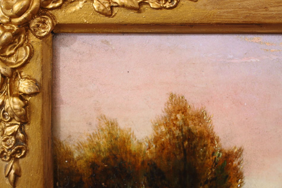 Victorian Romantic Landscape / Oil Painting 