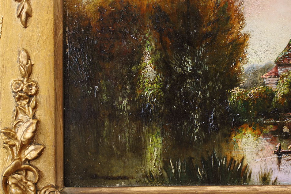 Victorian Romantic Landscape / Oil Painting 