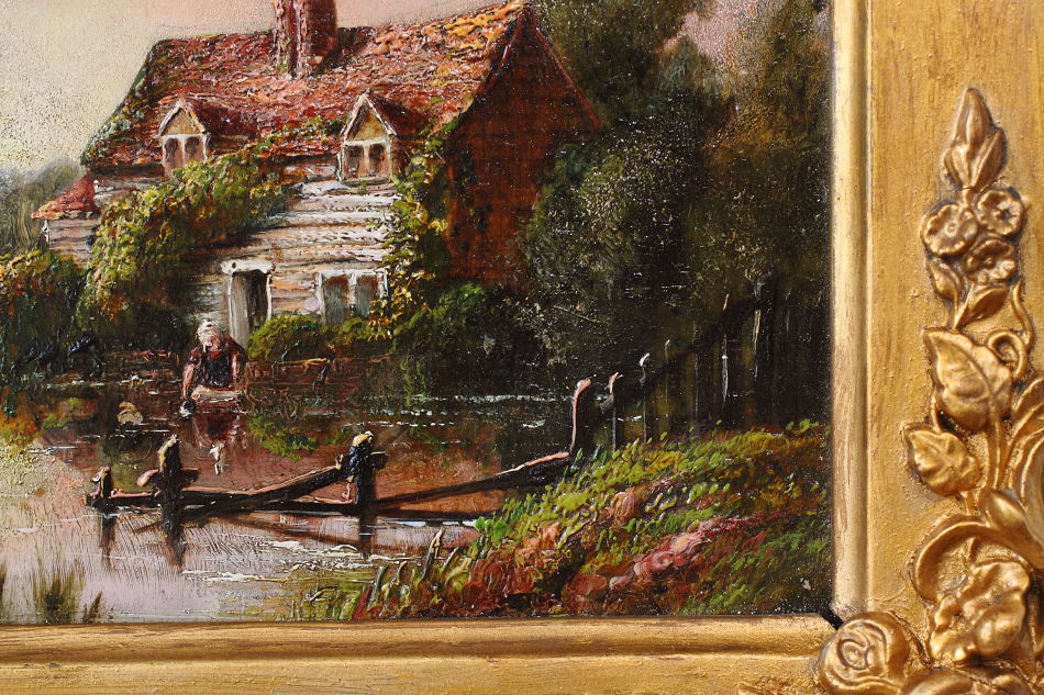Victorian Romantic Landscape / Oil Painting 