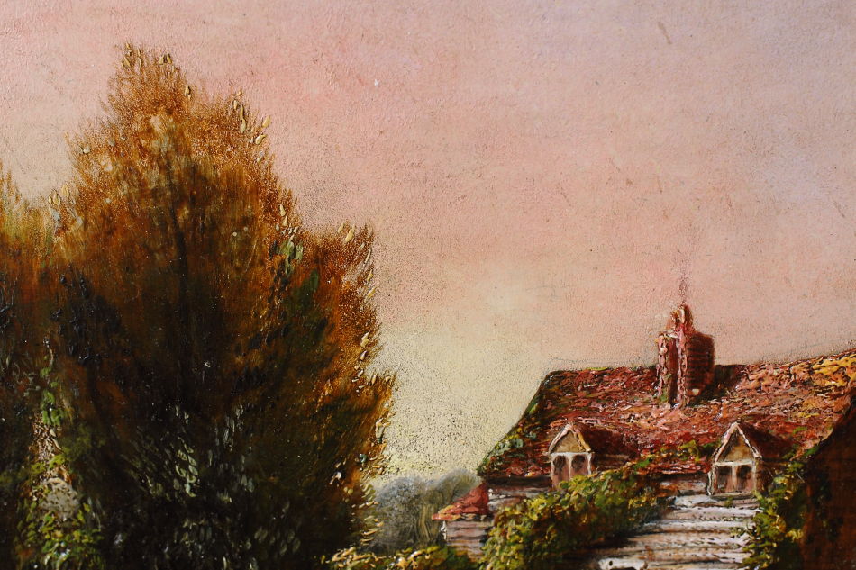 Victorian Romantic Landscape / Oil Painting 