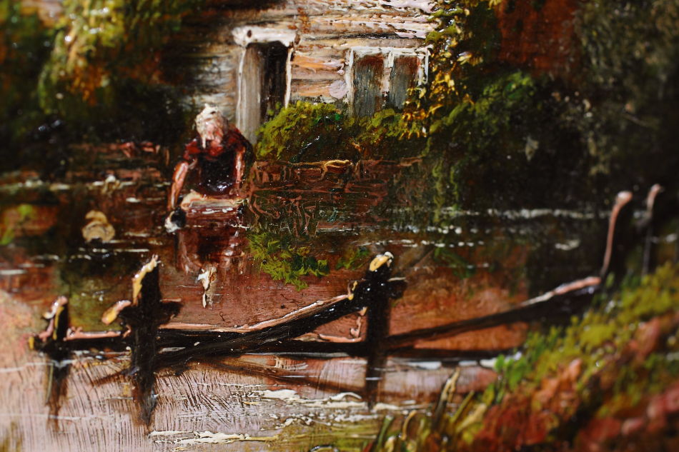 Victorian Romantic Landscape / Oil Painting 