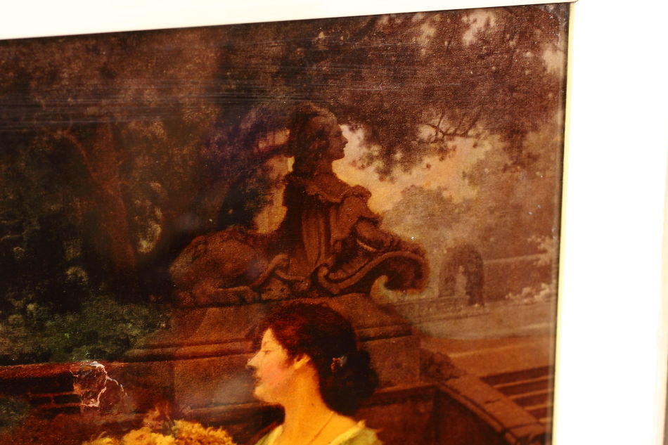 2 Ladies in Victorian Garden / Crystolian Painting