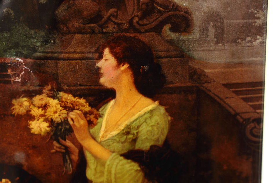2 Ladies in Victorian Garden / Crystolian Painting