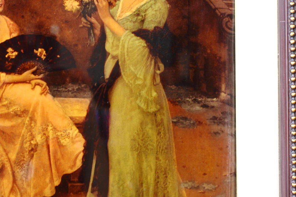 2 Ladies in Victorian Garden / Crystolian Painting