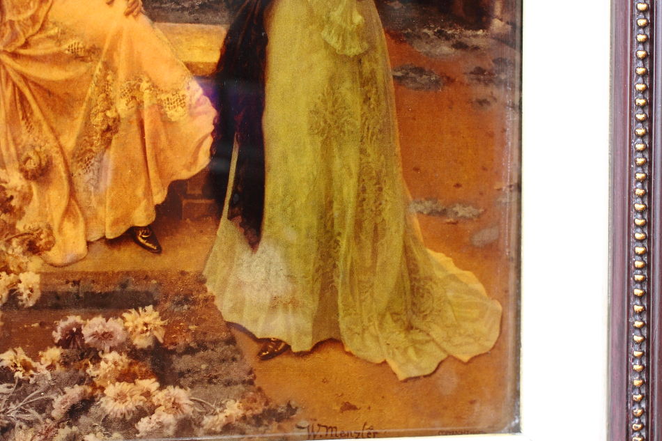 2 Ladies in Victorian Garden / Crystolian Painting