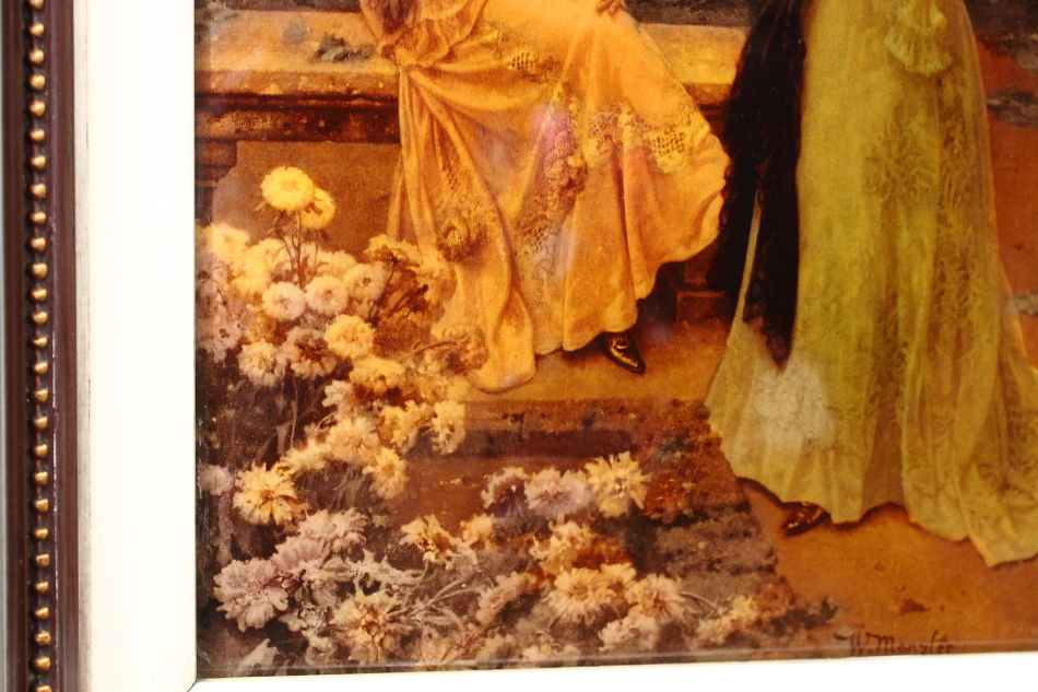 2 Ladies in Victorian Garden / Crystolian Painting
