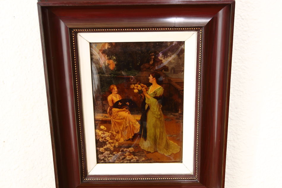 2 Ladies in Victorian Garden / Crystolian Painting