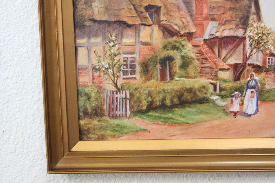 The Village lane / Oil painting