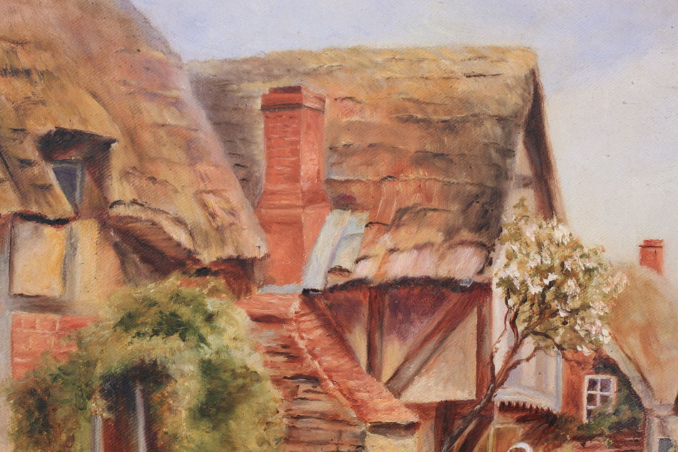 The Village lane / Oil painting
