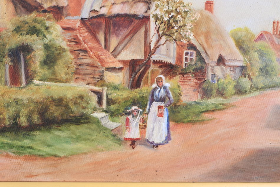 The Village lane / Oil painting