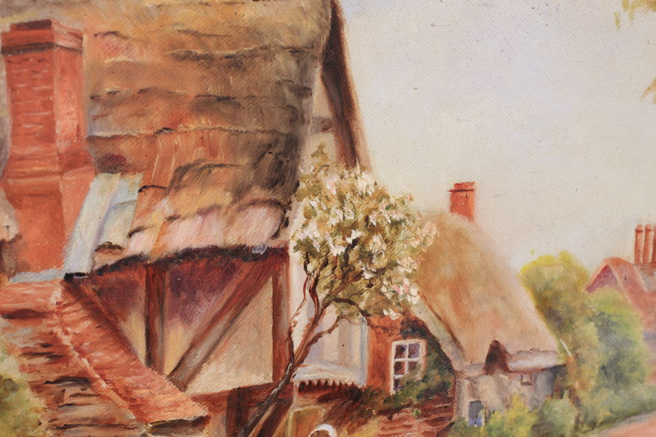 The Village lane / Oil painting