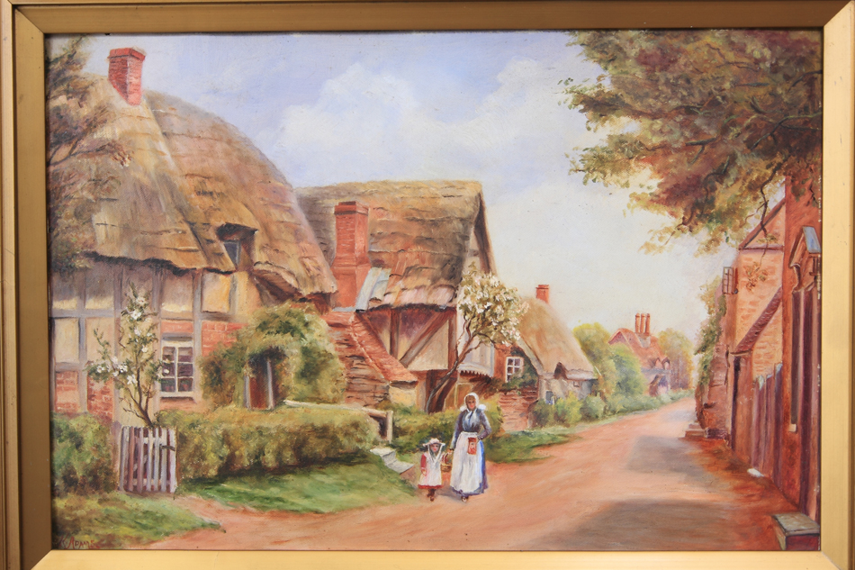 The Village lane / Oil painting