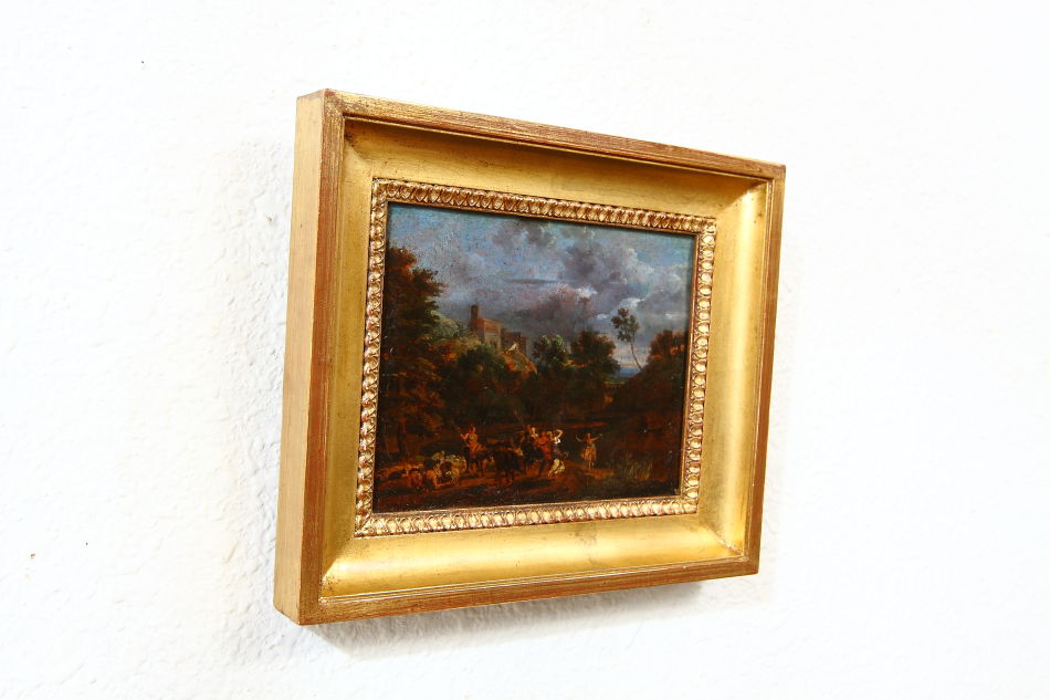 Figures dancing in a forest / Oil Painting